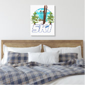 Skiën, ski-posterlogo. canvas afdruk (Insitu (Slaapkamer))