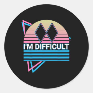 Skiën ski retro Ik ben moeilijk Ronde Sticker