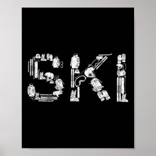 Skiën Ski Skiloper Uitrusting Geweldige Cadeaus Poster