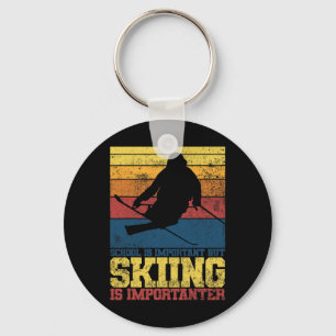 Skiën Ski Skiloper Vintage Sleutelhanger