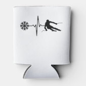 Skiën - Skiën Heartbeat Skier Gift Blikjeskoeler (Voorkant)