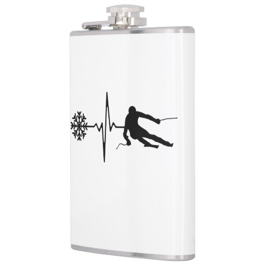 Skiën - Skiën Heartbeat Skier Gift Heupfles (Links)