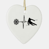 Skiën - Skiën Heartbeat Skier Gift Keramisch Ornament (Rechts)