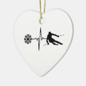 Skiën - Skiën Heartbeat Skier Gift Keramisch Ornament (Links)