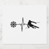 Skiën - Skiën Heartbeat Skier Gift Likeurfles Etiket (Enkel label)