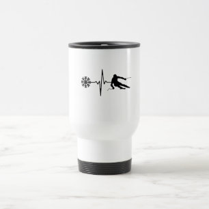 Skiën - Skiën Heartbeat Skier Gift Reisbeker