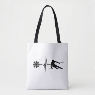 Skiën - Skiën Heartbeat Skier Gift Tote Bag