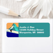 Skiën skiër afdaling helling Retouradres Label (Insitu)