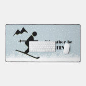 Skiën Skier Design Desk Mat (Keyboard & Muis)