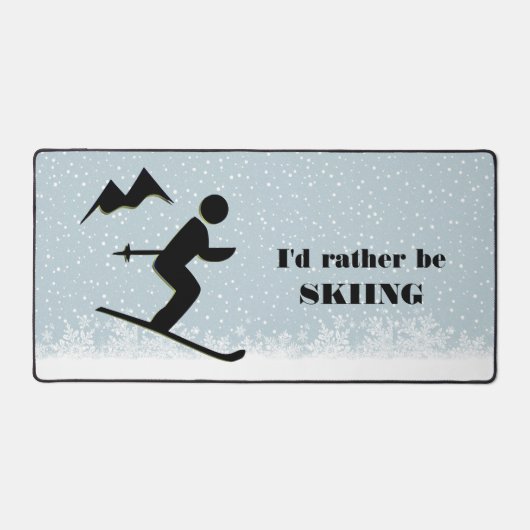 Skiën Skier Design Desk Mat (Voorkant)