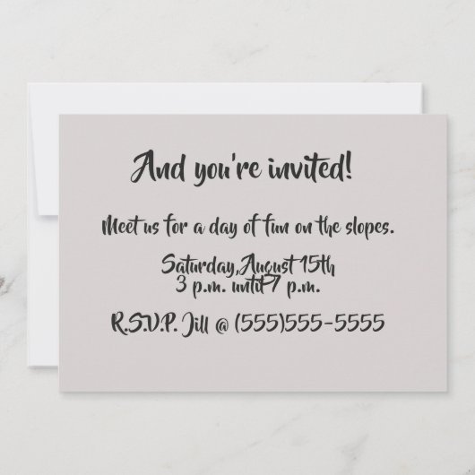 Skiën Skihelling Party Retro Snow Mountain Kaart (Achterkant)