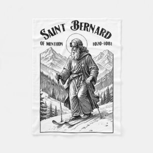 Skiën Skiloper Beschermheilige Sint Bernard Vintag Fleece Deken