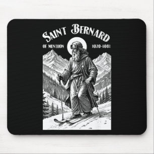 Skiën Skiloper Beschermheilige Sint Bernard Vintag Muismat