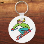 Skiën Sleutelhanger (Achterkant)