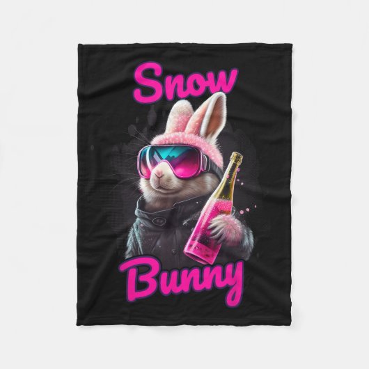 Skiën Sneeuw Konijn Après-ski Fleece Deken (Voorkant)
