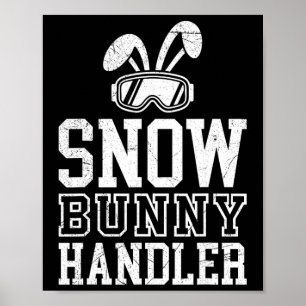 Skiën Sneeuw Konijn Handler Grappige Skier Funny Poster
