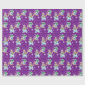 Skien Sneeuwpoppen matten paars Cadeaupapier (Vlak)