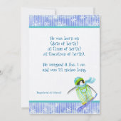 Skiën Snowboarder Penguin Baby Geboorteaankondigin Kaart (Achterkant)