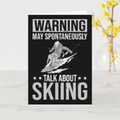 Skiën Sport Grappig Skitraining Competitie Kaart (Gele Bloem)