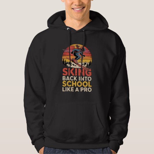 Skiën terug naar school als een pro hoodie (Voorkant)