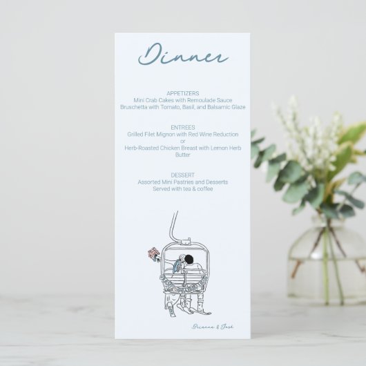 skiën trouwtekening menu (Staand voorkant)