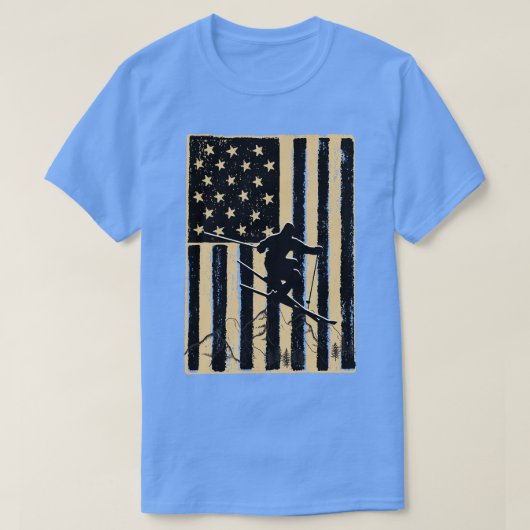  skiën US Flag T-shirt (Design voorkant)