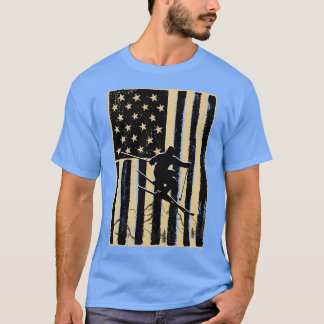  skiën US Flag T-shirt