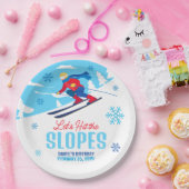 Skiën Verjaardag Laten we de pistes raken Papieren Bordje (Feest)