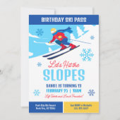 Skiën Verjaardag Uitnodiging Let's Hit the Slopes (Voorkant)