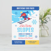 Skiën Verjaardag Uitnodiging Let's Hit the Slopes (Staand voorkant)