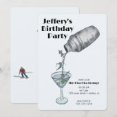 Skiën verjaardag winter volwassen verjaardag kaart (Voorkant / Achterkant)