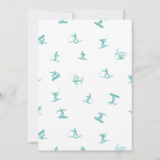 Skiën Verjaardagsfeest Slopes Ski Snowboard Kaart (Achterkant)