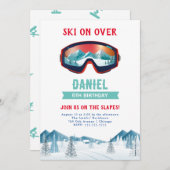 Skiën Verjaardagsfeest Slopes Ski Snowboard Kaart (Voorkant / Achterkant)