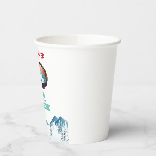 Skiën Verjaardagsfeest Slopes Ski Snowboard Papieren Bekers (Links)