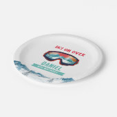 Skiën Verjaardagsfeest Slopes Ski Snowboard Papieren Bordje (Gekanteld)