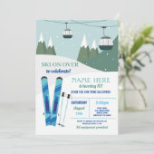 Skiën Verjaardagsfeest Slopes Ski Snowboard Sneeuw Kaart (Staand voorkant)