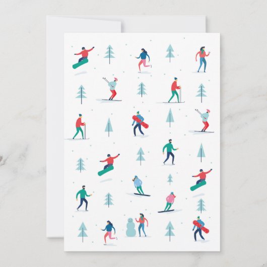 Skiën Verjaardagsfeest Slopes Ski Snowboard Sneeuw Kaart (Achterkant)