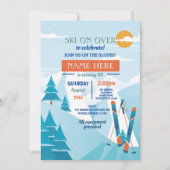 Skiën Verjaardagsfeest Slopes Ski Snowboard Sneeuw Kaart (Voorkant)