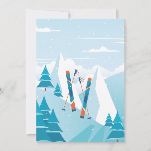 Skiën Verjaardagsfeest Slopes Ski Snowboard Sneeuw Kaart (Achterkant)