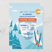 Skiën Verjaardagsfeest Slopes Ski Snowboard Sneeuw Kaart (Voorkant / Achterkant)