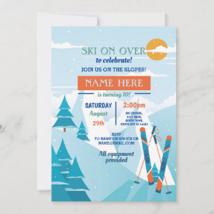 Skiën Verjaardagsfeest Slopes Ski Snowboard Sneeuw Kaart