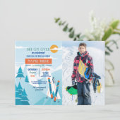 Skiën Verjaardagsfeest Slopes Skifoto Sneeuw Kaart (Staand voorkant)