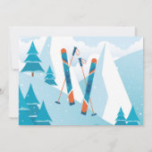 Skiën Verjaardagsfeest Slopes Skifoto Sneeuw Kaart (Achterkant)
