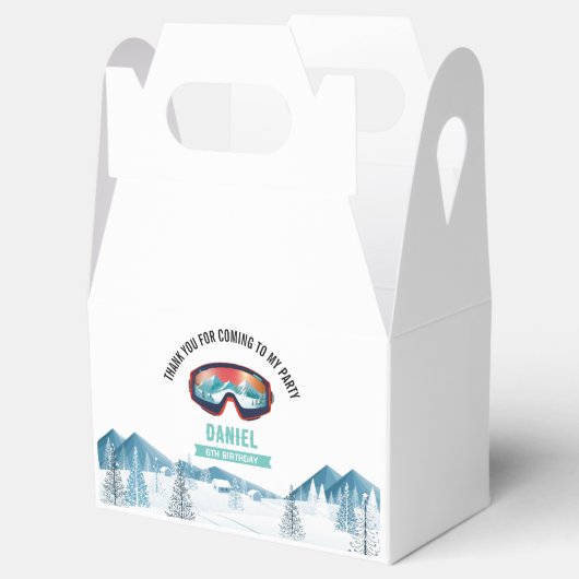 Skiën Verjaardagsfeest Snowboard Bedankdoosjes (Geopend)