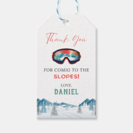 Skiën Verjaardagsfeest Snowboard Cadeaulabel