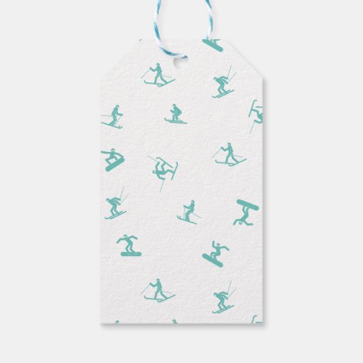 Skiën Verjaardagsfeest Snowboard Cadeaulabel (Achterkant)