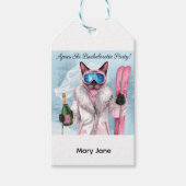 Skiën voor bruid op de helling cadeaulabel (Voorkant)