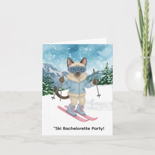 Skiën voor bruid op helling Bachelorette Party (Voorkant)