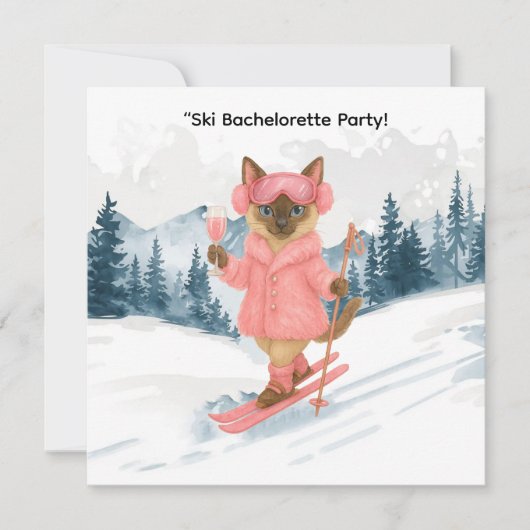 Skiën voor bruid op helling Bachelorette Party Kaart (Voorkant)