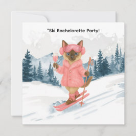 Skiën voor bruid op helling Bachelorette Party Kaart